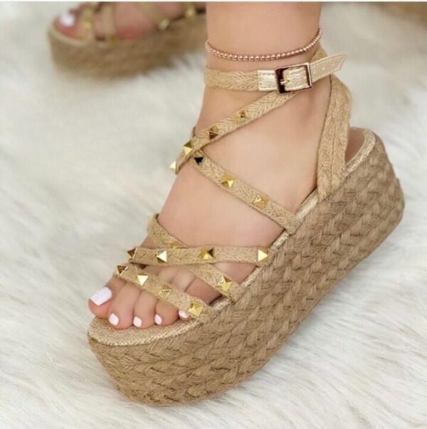 Sandalia Plataforma Yute artesanal PS-3049